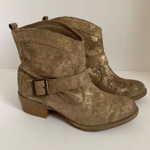 Naughty Monkey Gold Metallica Boot Sz 7.5
